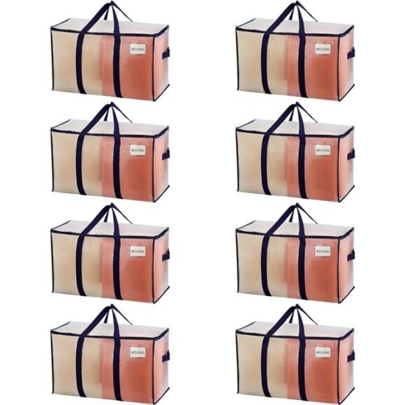 8 Pack Moving Bags, Moving Supplies, Moving Boxes, College Packing Storage Boxes - Picture 1 of 7